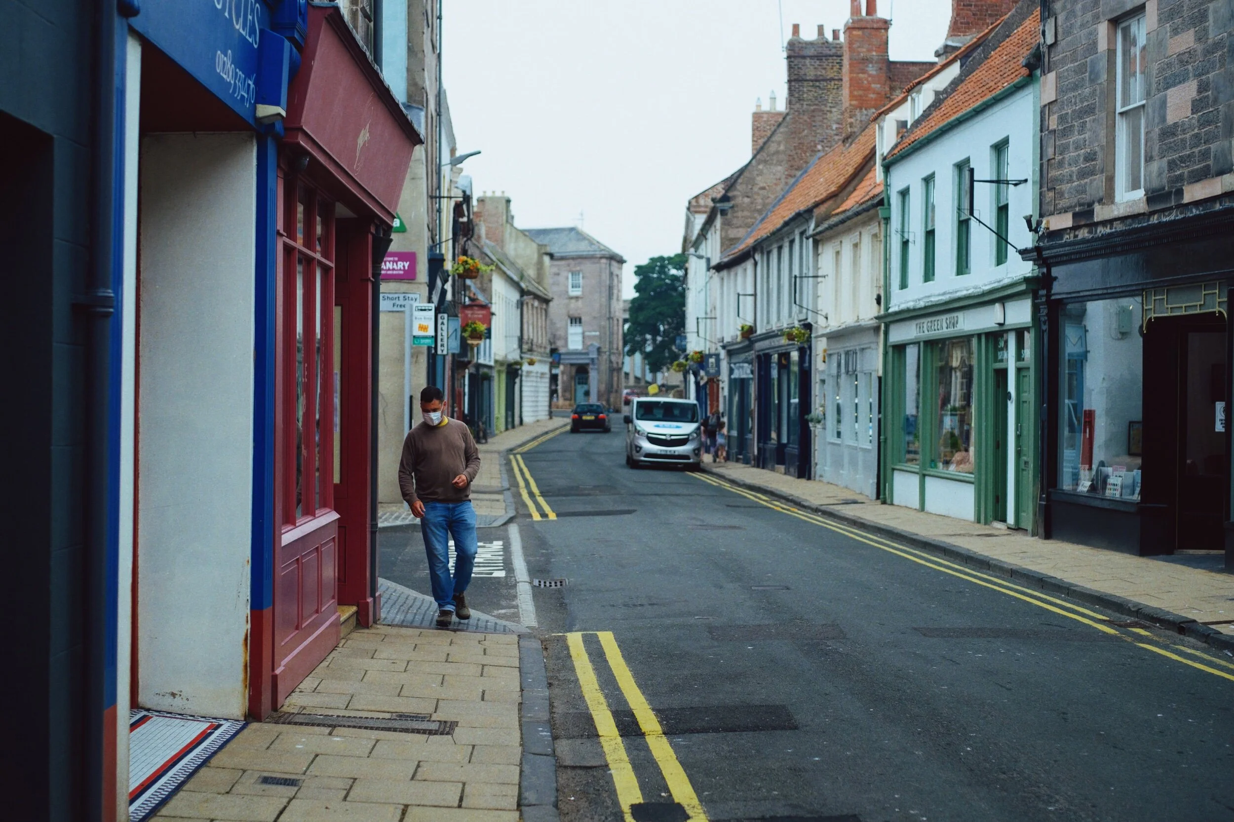 An unusually empty Berwick, as we make our way towards the sea.