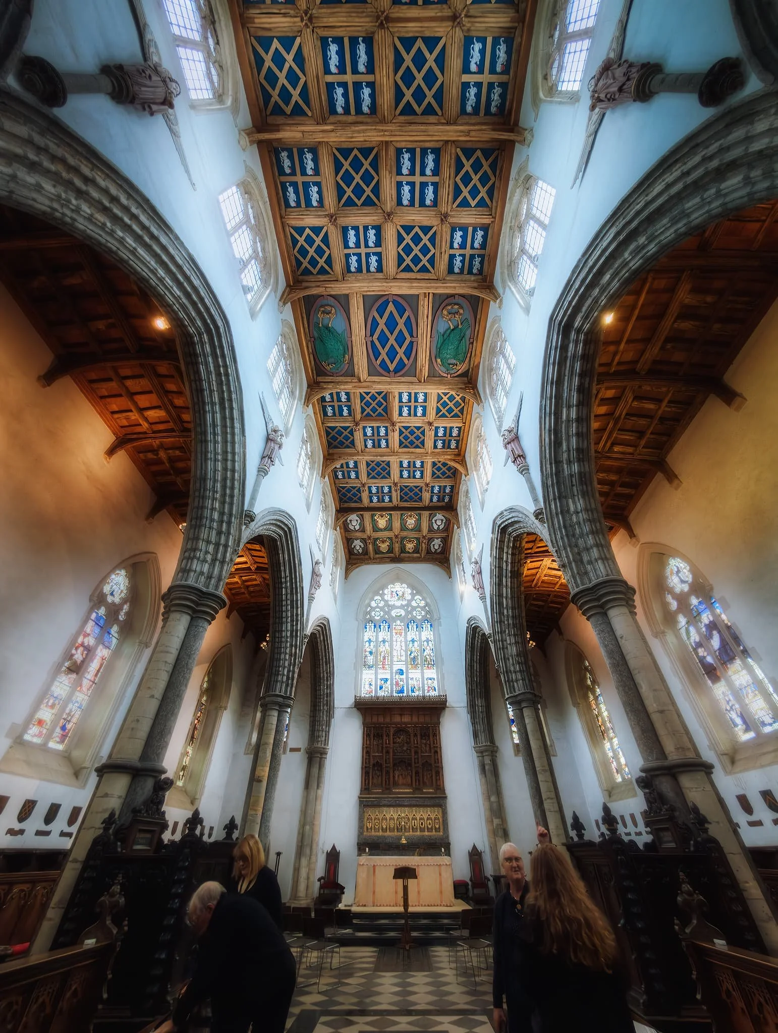 Inside Auckland Palace, home of County Durham’s Prince Bishops, we first made our way to the Chapel of St. Peter, which was much more impressive than expected. Originally built as a great hall around 1190 CE, it was converted into a chapel for Bishop Cosin between 1661–65.