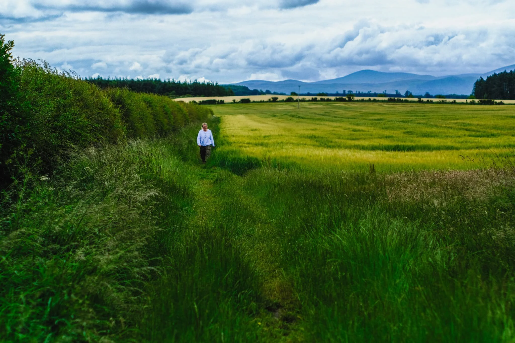 Looking back the way we came, the Cheviot Hills were looking rather lovely. Not as lovely as my Lisabet, though.