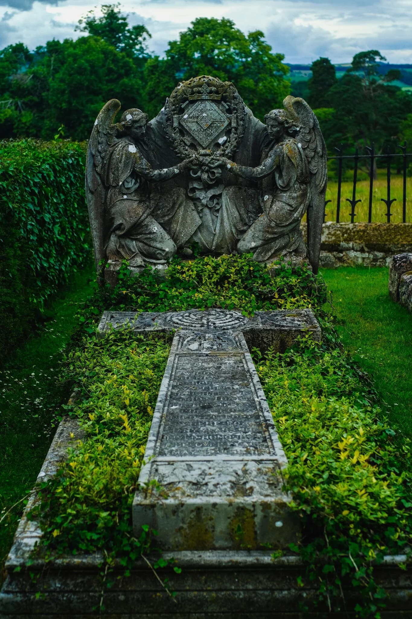 Lady Waterford’s grave. It was designed in 1891 by esteemed British painter and sculptor George Frederic Watts, and the slab was done by Watts’s wife Mary Seton Watts.