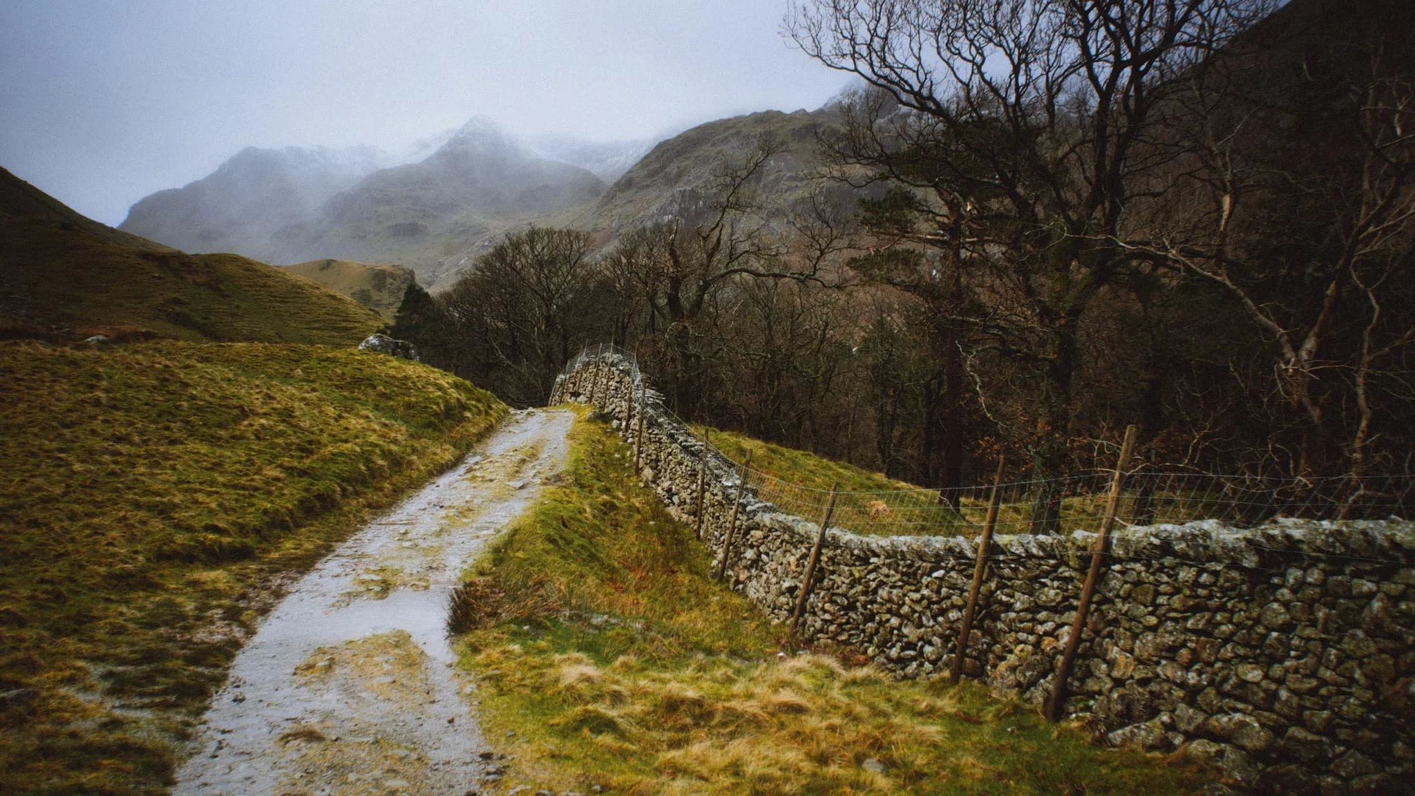 The fells become obscured again. Another wave of rain heads towards us.