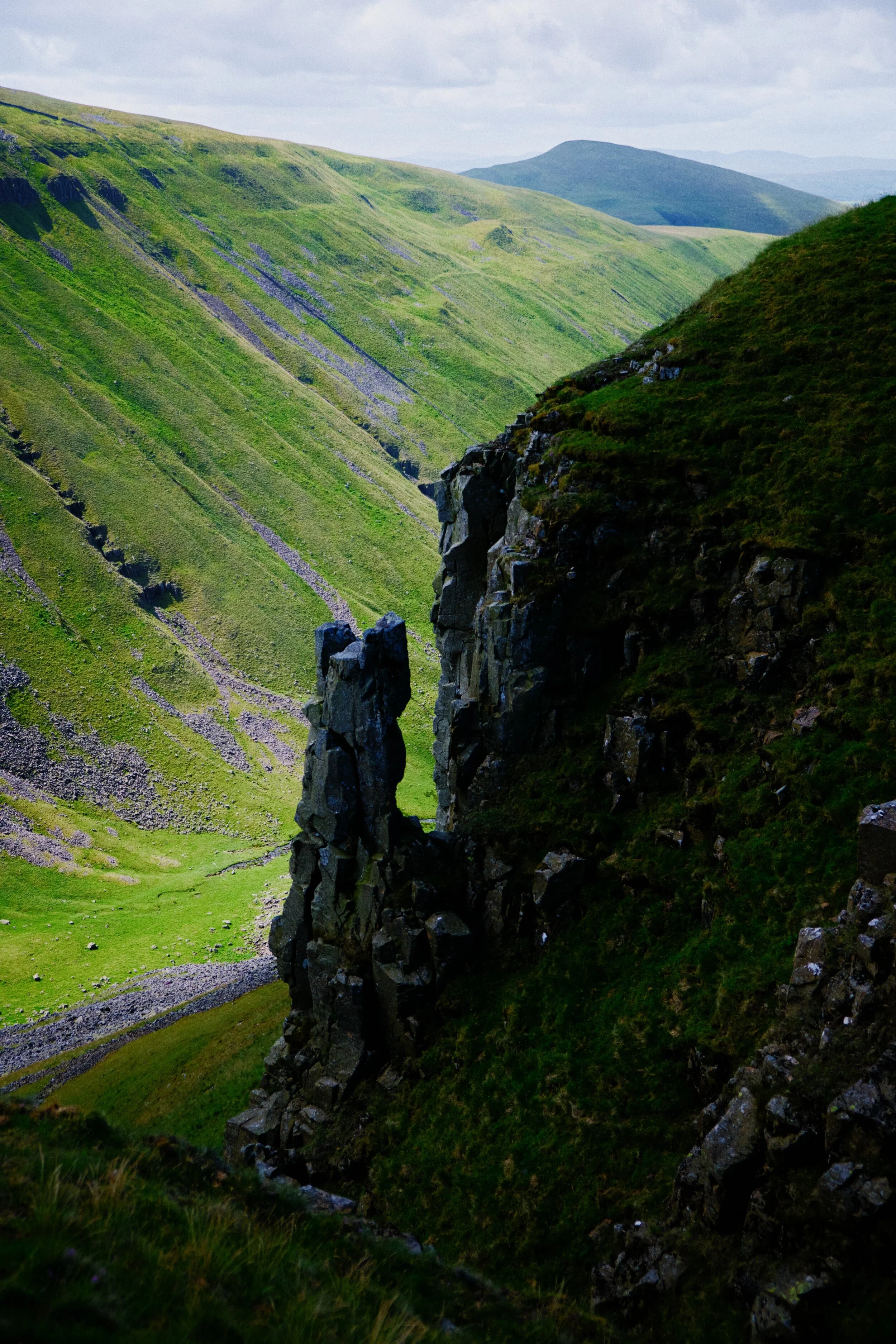 This particular column of Whin Sill is known as Nichol’s Chair, named supposedly after a local cobbler who was challenged to climb the pinnacle then sole and heel a pair of shoes on its top.