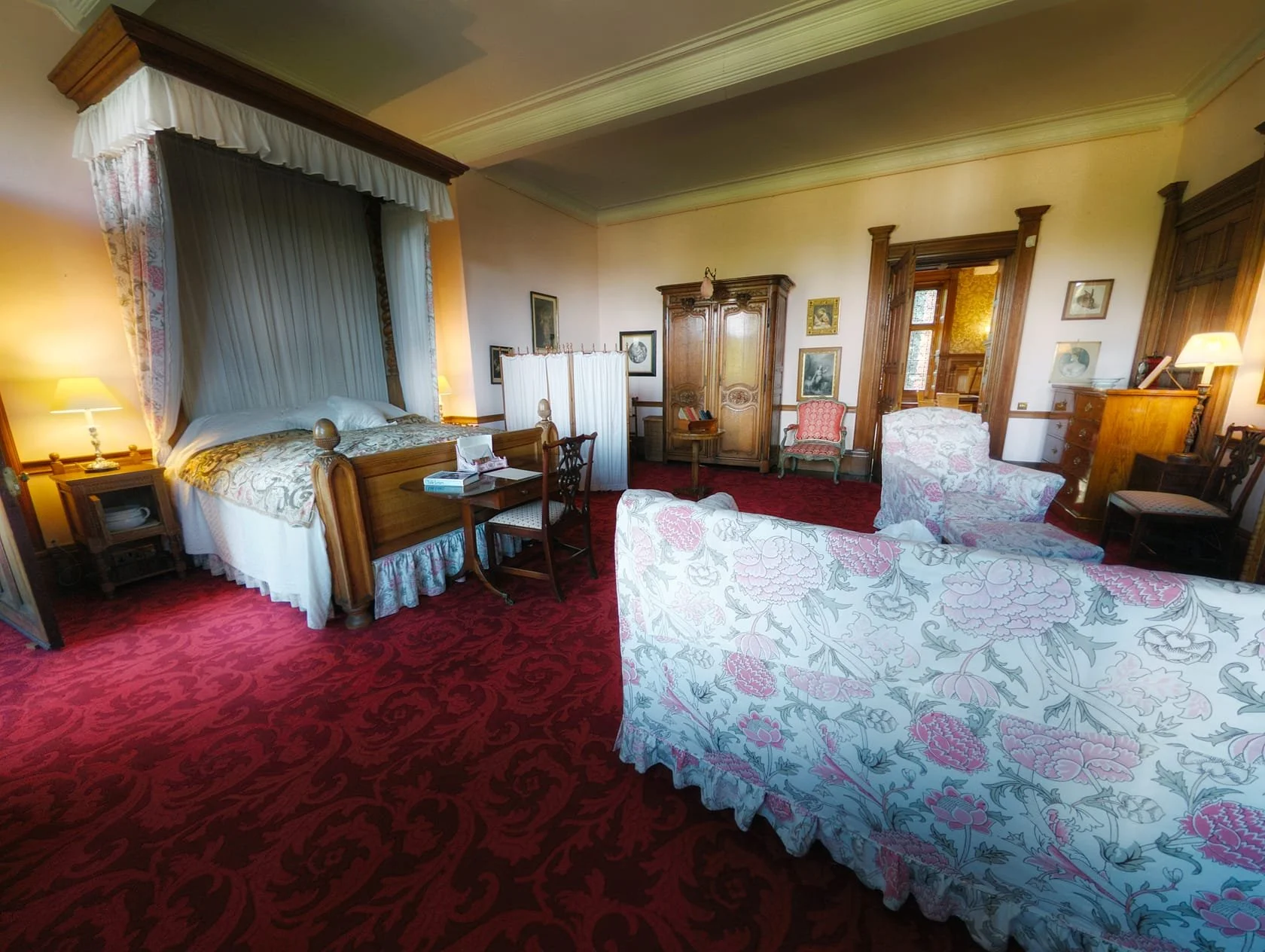 Queen Mary’s bedroom, named after her for when she stayed here in 1937.