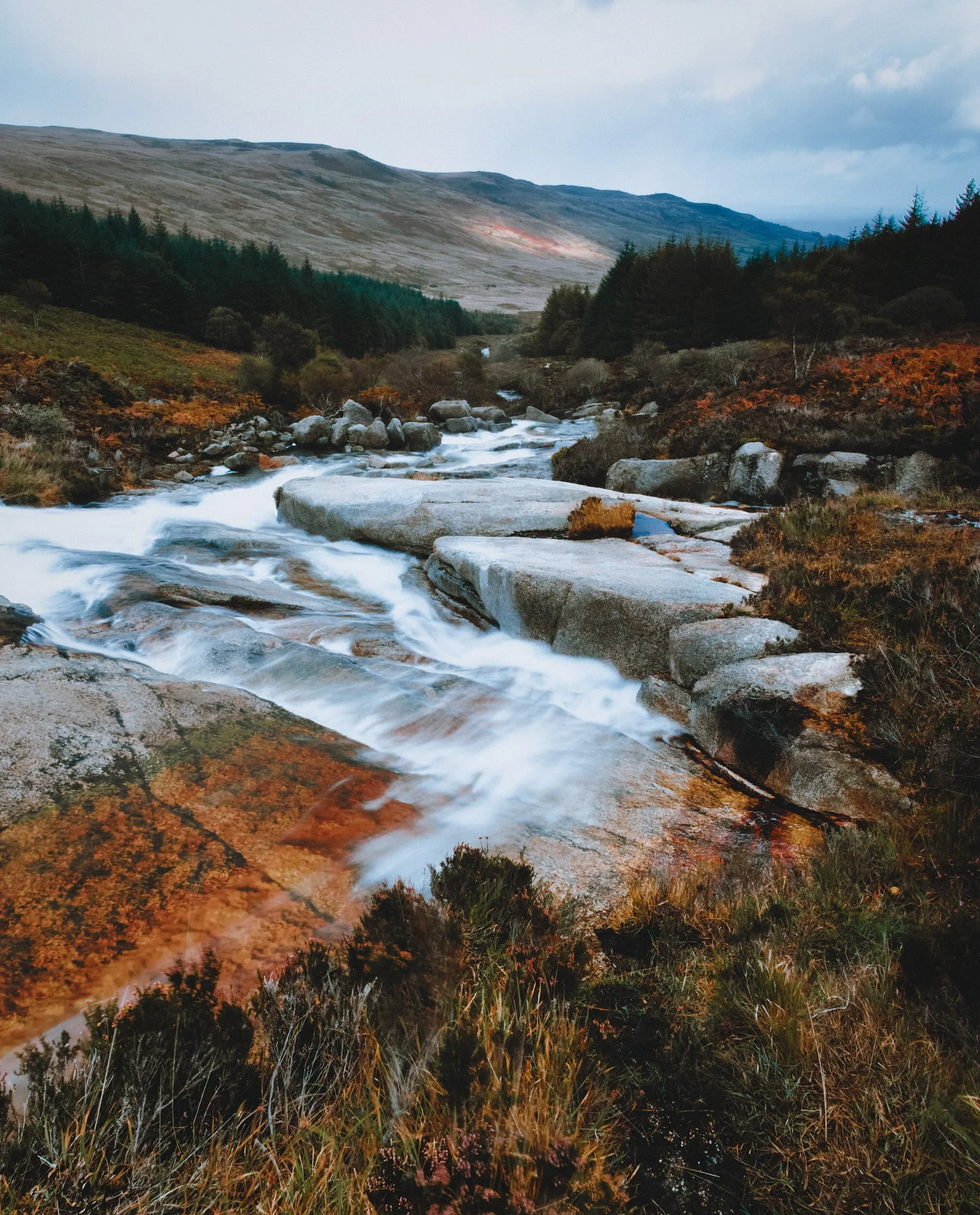 Near the start of the walk I took this composition which showcased some of the cascades and vivid rocks of North Sannox Burn.