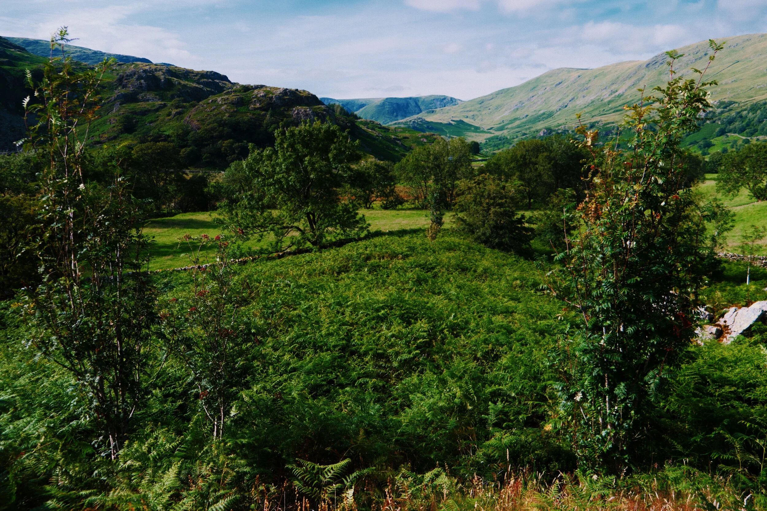 We crossed the juvenile River Kent to make our way towards the eastern side of the valley, trying to catch a glimpse of the Kentmere Horseshoe fells.