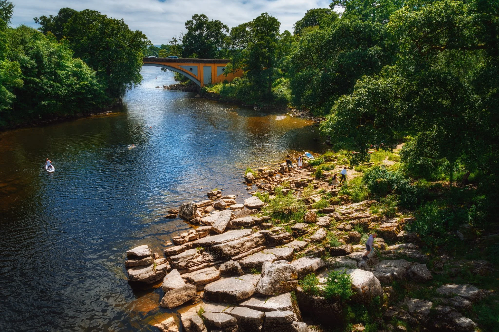 Stanley Bridge from Devil’s Bridge. Stanley Bridge is now what carries motor traffic over the Lune.