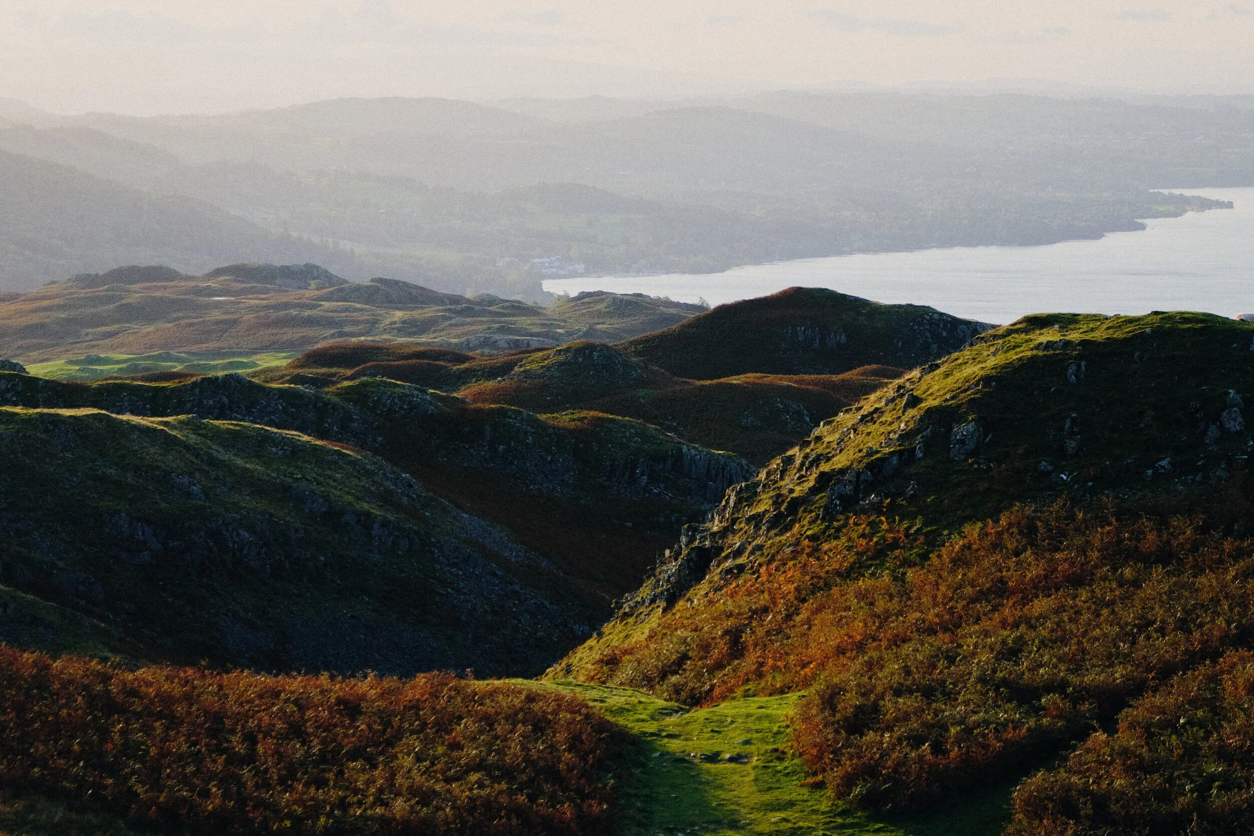 From the summit of Loughrigg you can finally make out some of Windermere lake.