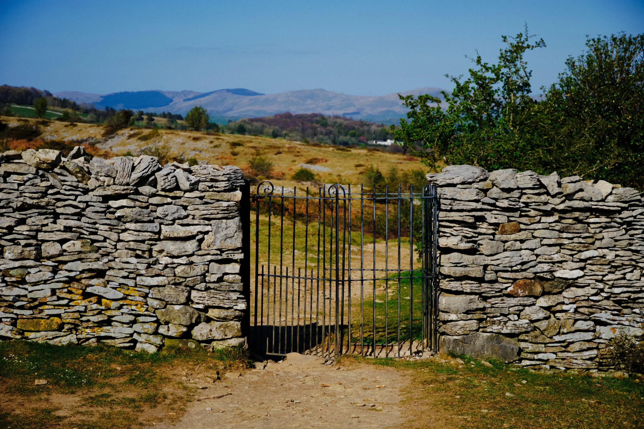 Even in the “middle of nowhere”, somewhere around Scout Scar’s gently sloping eastern side, you can find a beautifully wrought iron gate.