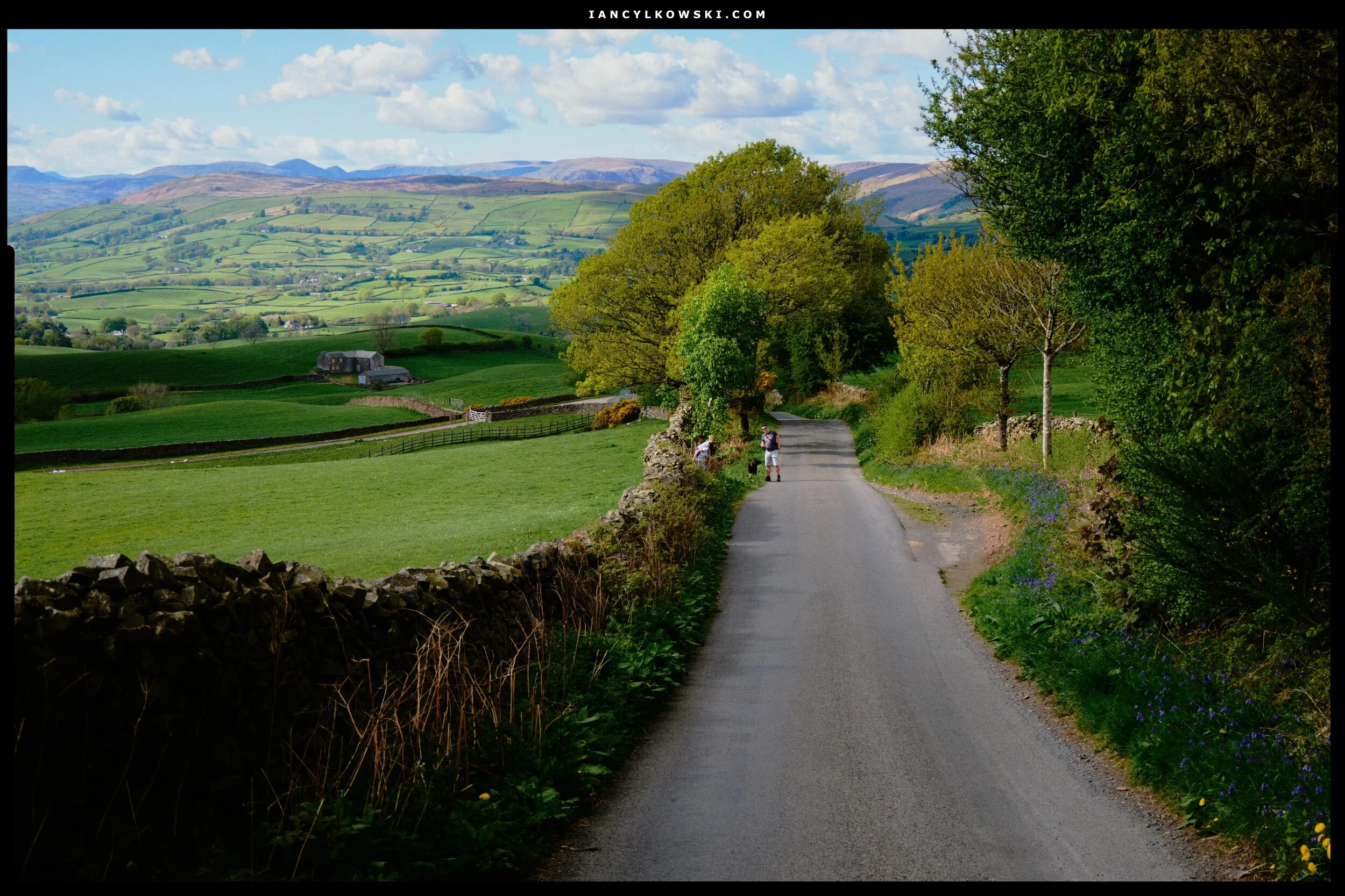 Looking back down Paddy’s Lane with the Kentmere and Longsleddale fells in the distance.