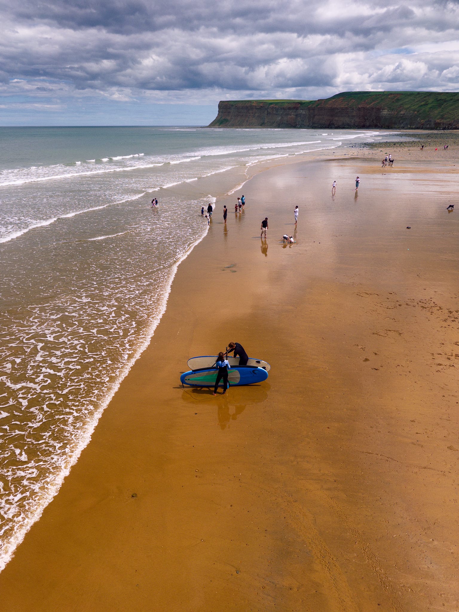 Though a nice day, it were definitely windy, with a few surfers catching the waves that the winds brought.