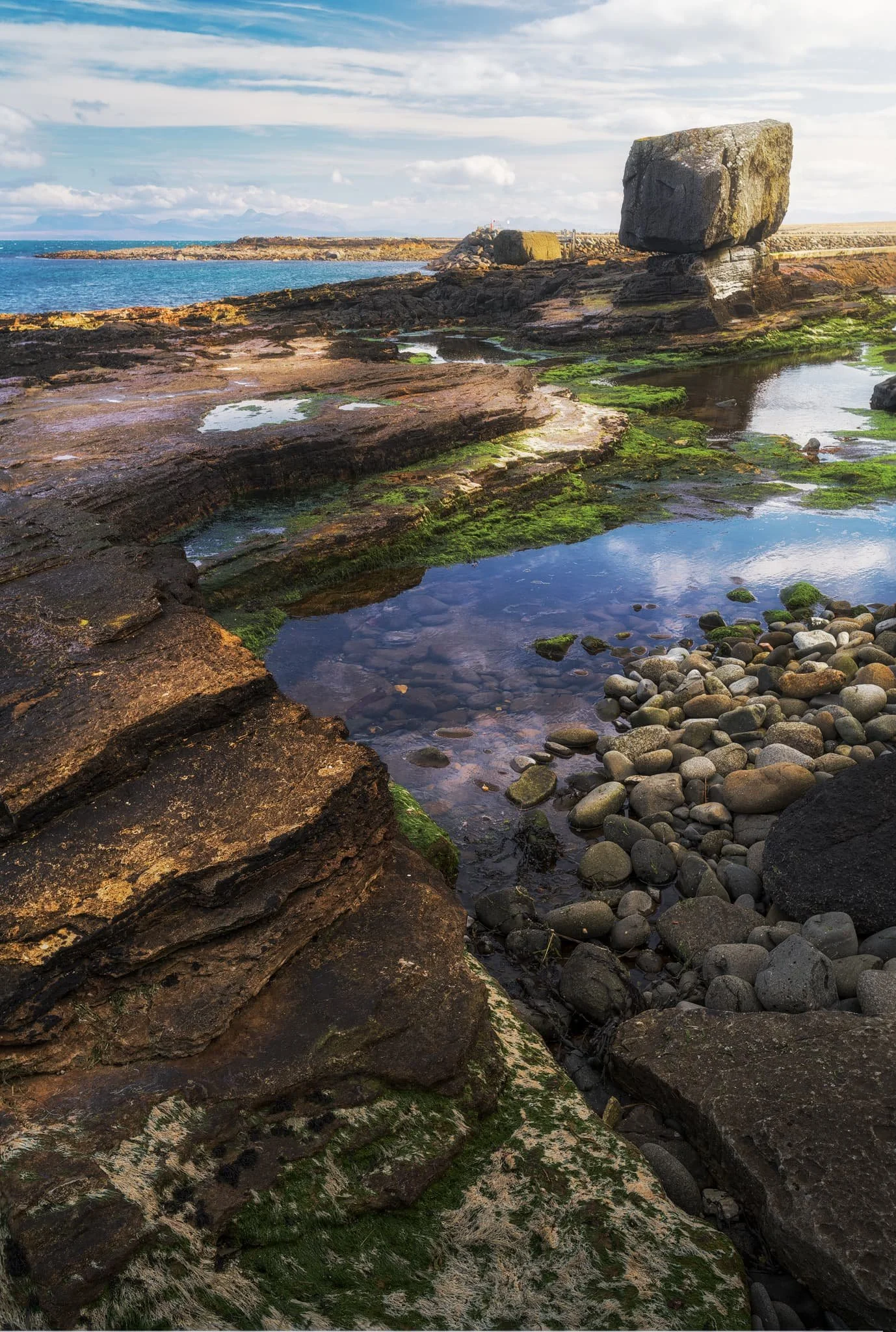 As the tide was out, we were able to fully explore the revealed geology of An Corran’s coastline. I enjoyed myself immensely, a veritable playground of geometry, leading lines, light and subjects to play with.