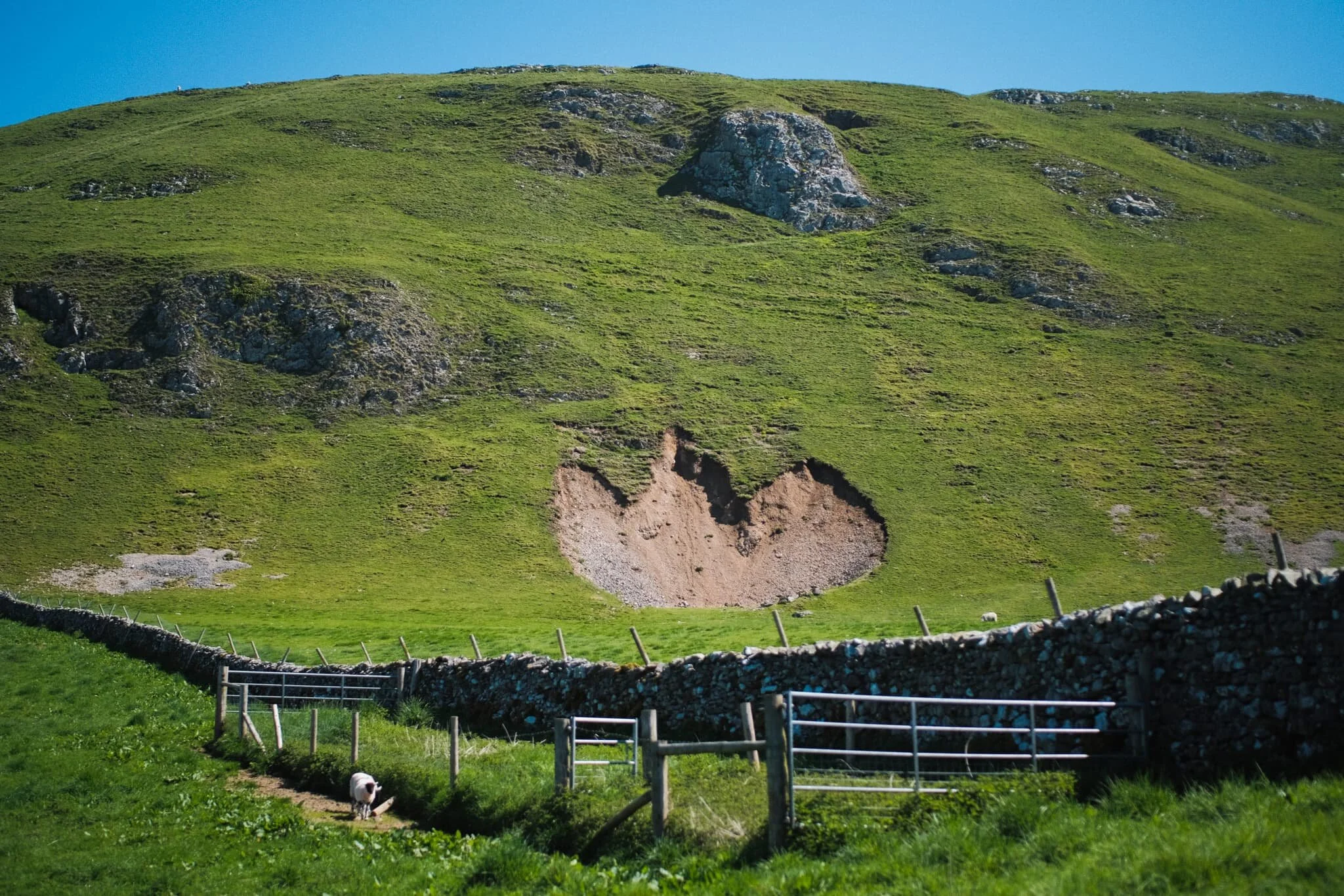 A scar in the fellside of High Hill with a remarkable likeness of some sort of prehistoric dinosaur footprint.