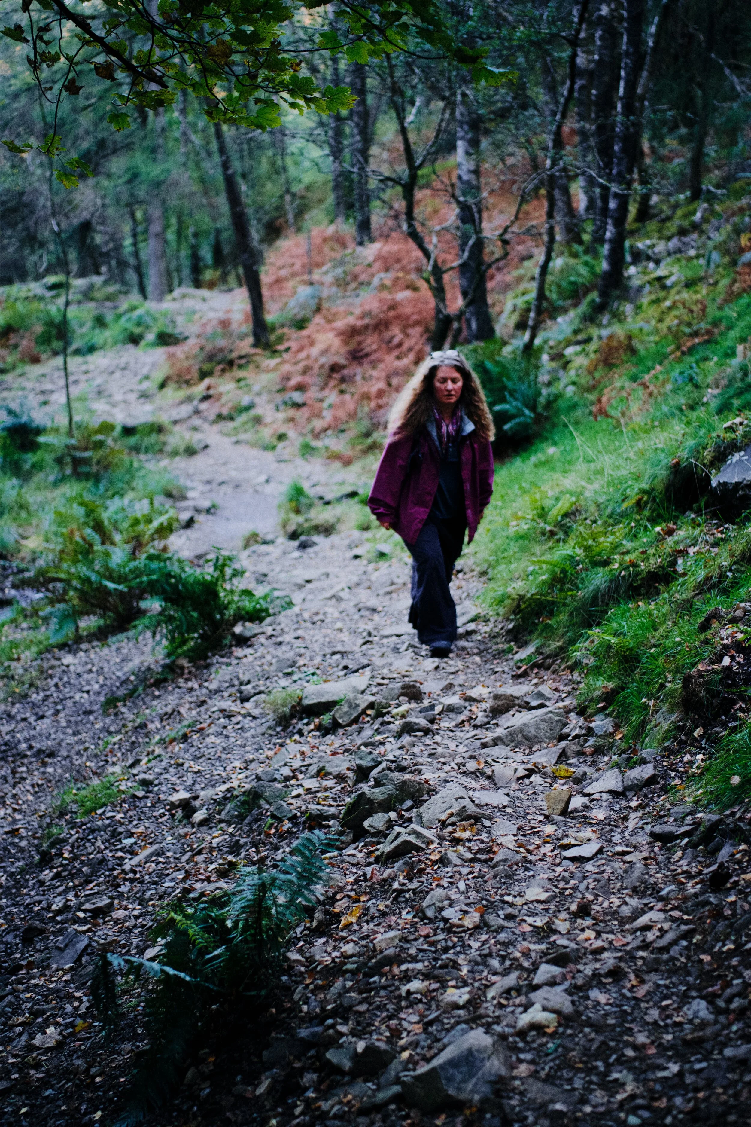 Looking back to my lovely Lisabet as we continue up the Glen Mary ravine.